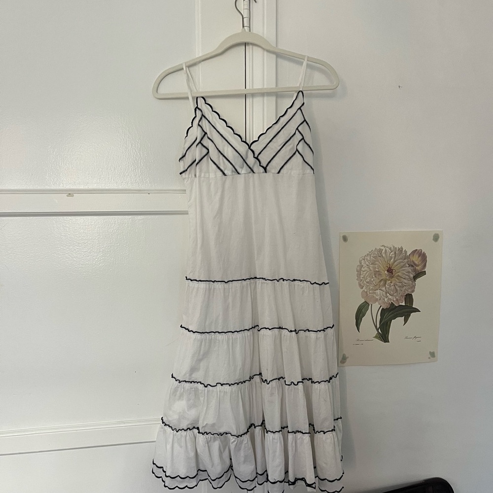 White Dress with Black Accents